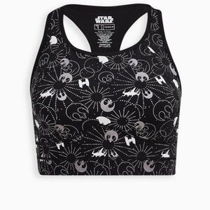 Torrid Black Star Wars Sports Bra NWT